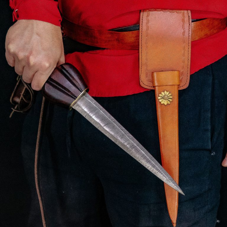 Damascus Steel Ceremonial Dagger with Sheath