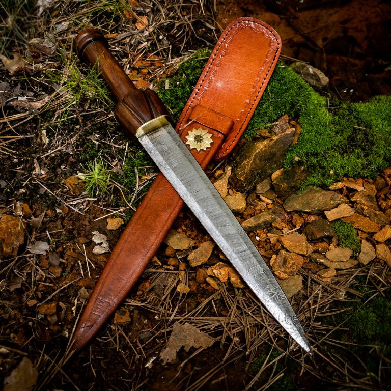 Damascus Steel Ceremonial Dagger with Sheath