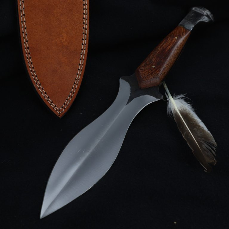 Ceremonial Railroad Spike Knife with Wood Handle