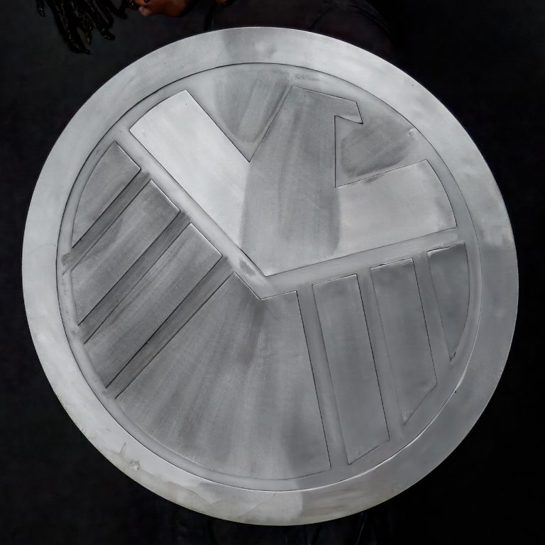 Polished Mild Steel Round Shield with Handle