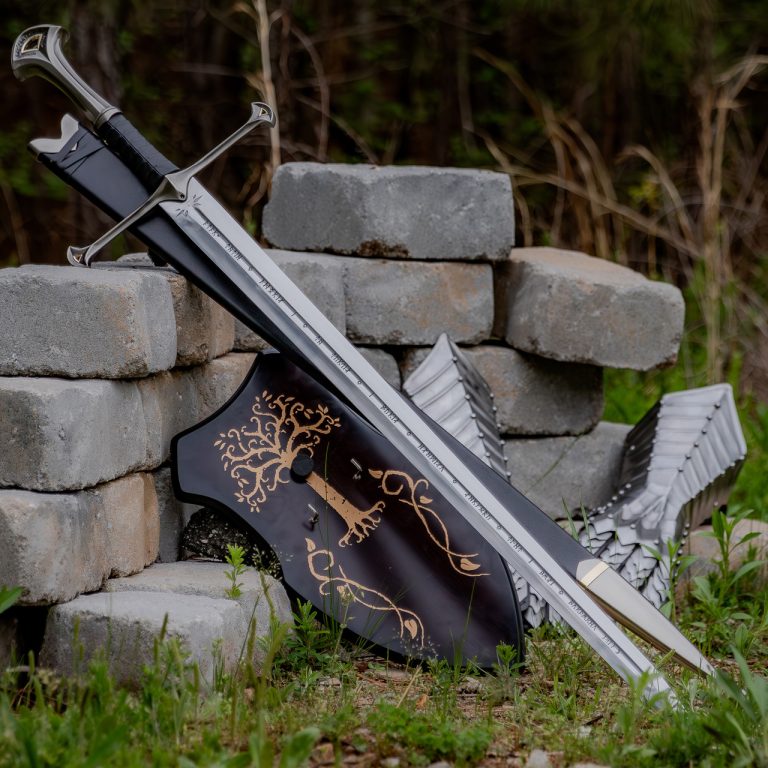 Elven Reforged Sword with Wall Mount and Plaque