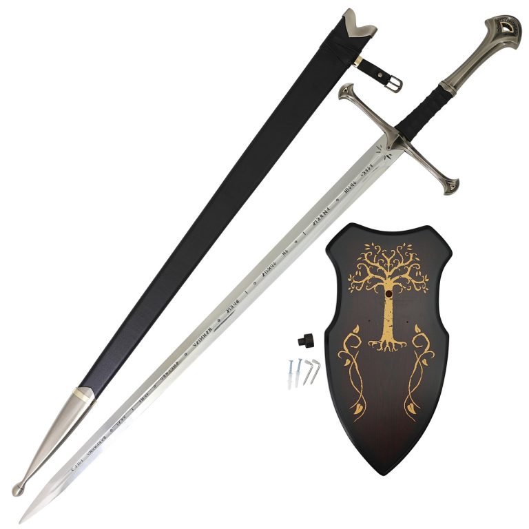 Elven Reforged Sword with Wall Mount and Plaque