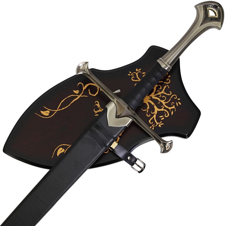 Elven Reforged Sword with Wall Mount and Plaque