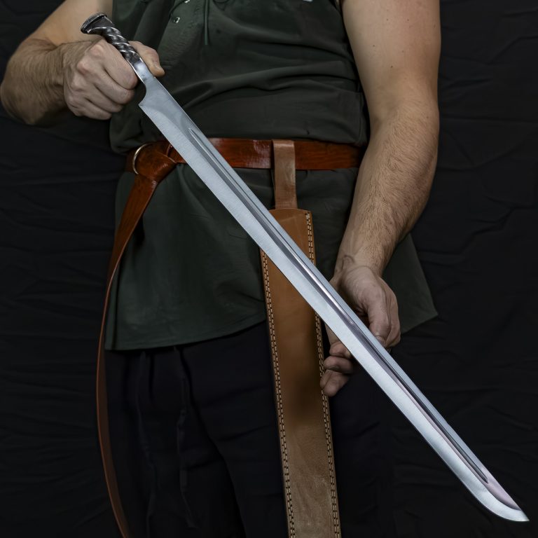 High Carbon Steel Railroad Spike Sword with Sheath