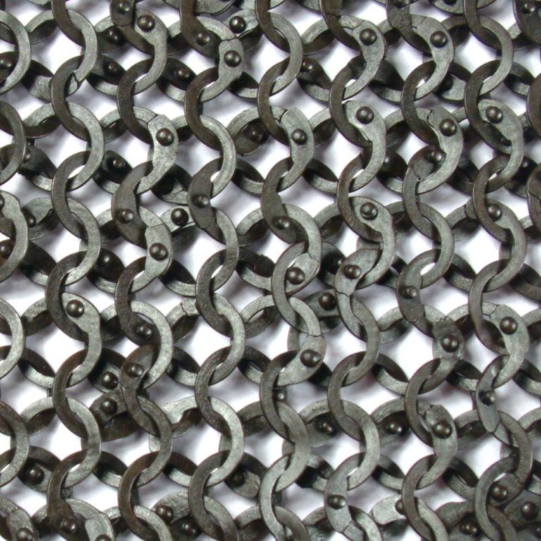 European Flat Ring Riveted Chain Mail Coif