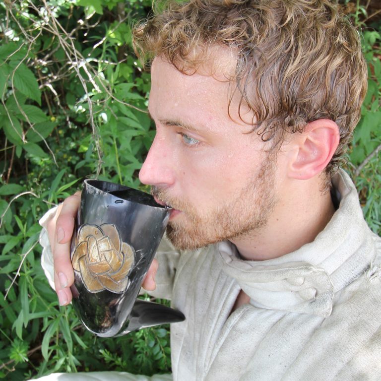 Ceremonial Drinking Horn with Stand