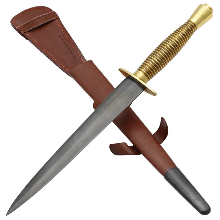 Fairbairn Sykes Commando Dagger with Leather Sheath