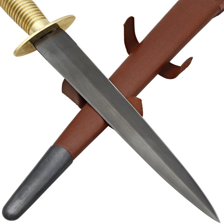 Fairbairn Sykes Commando Dagger with Leather Sheath