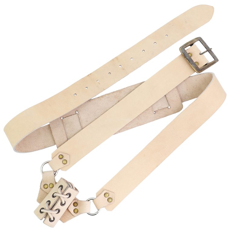 Adjustable Leather Sword Baldric with Brass Hardware
