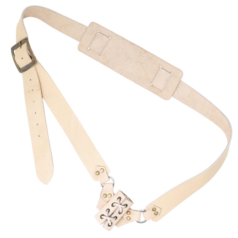 Adjustable Leather Sword Baldric with Brass Hardware