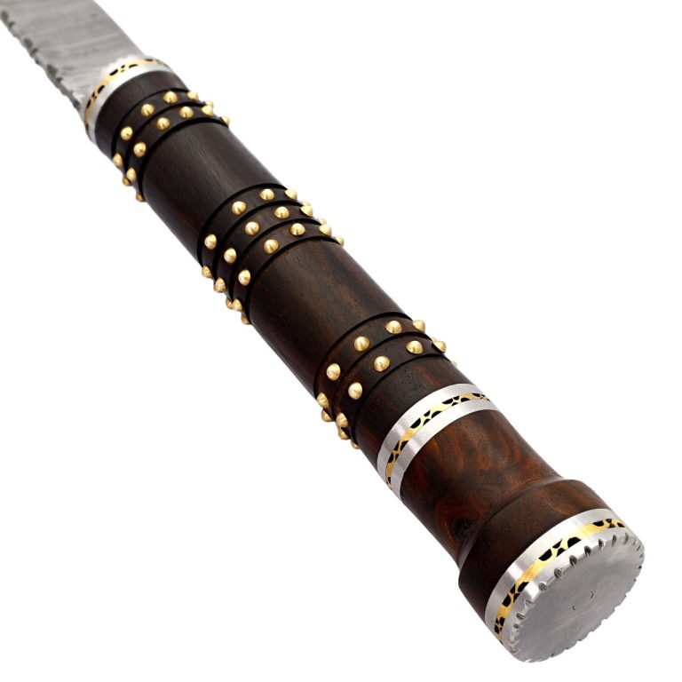 Damascus Steel Bearded Throwing Axe with Sheath