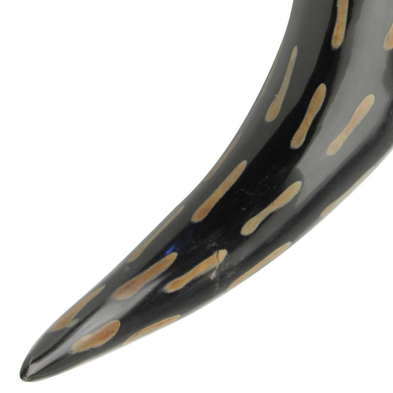 Medieval Drinking Horn with Metal Stand