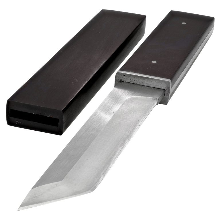 Full Tang Tanto Knife with Ebony Handle