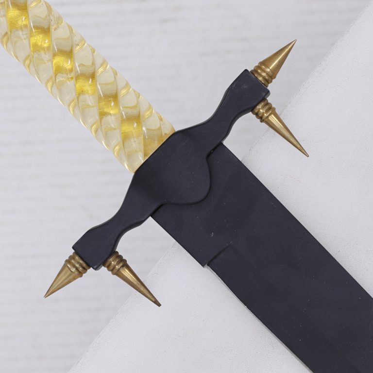 Fantasy Dagger with Black Blade and Brass Spikes