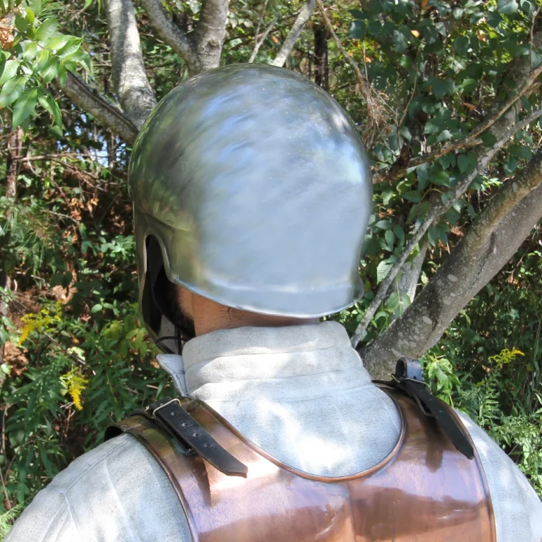 Hand Forged Battle Helmet with Adjustable Liner