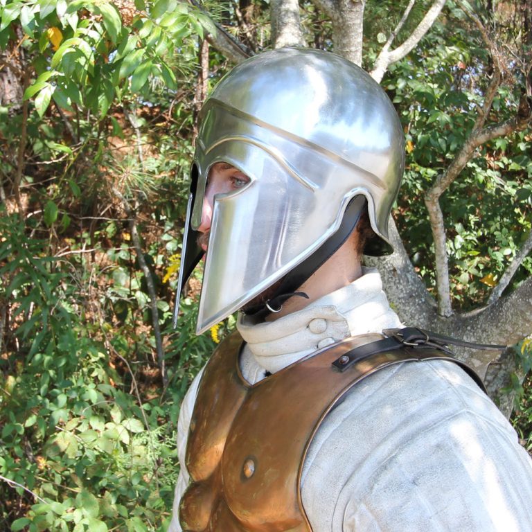 Hand Forged Battle Helmet with Adjustable Liner