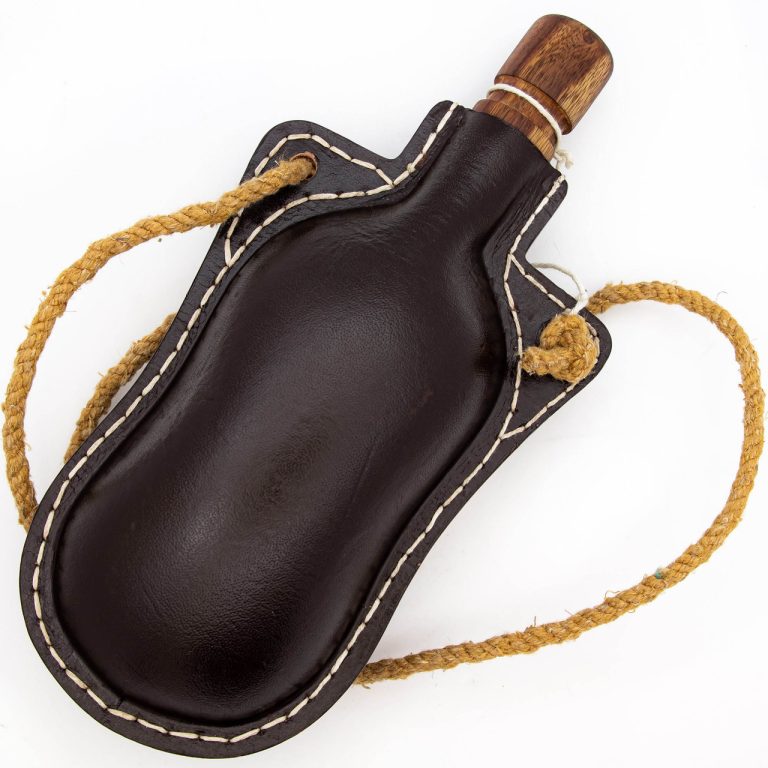 Leather Costrel Bottle for Pilgrims