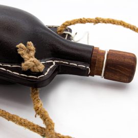 Leather Costrel Bottle for Pilgrims