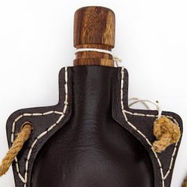 Leather Costrel Bottle for Pilgrims