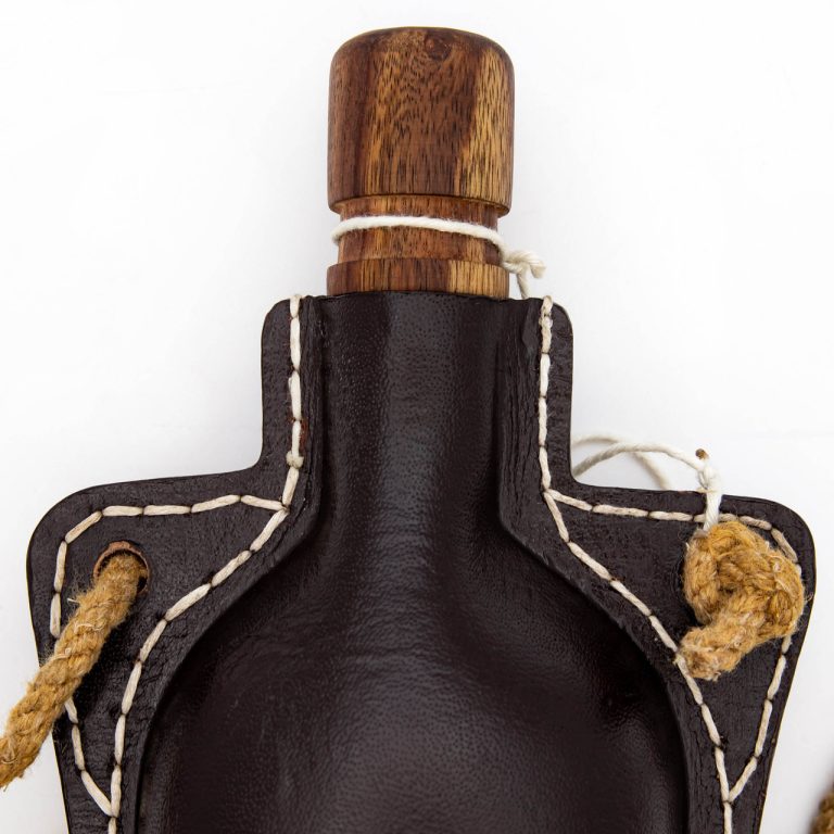 Leather Costrel Bottle for Pilgrims