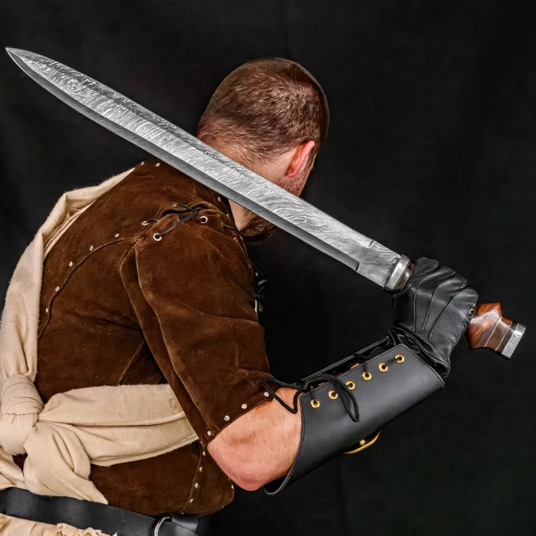 Damascus Forged Roman Gladiator Spatha with Sheath