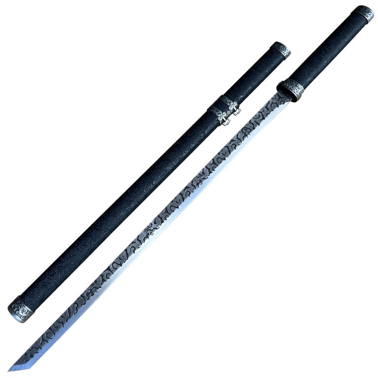 Japanese Ninjato – Full Tang with Leather Saya