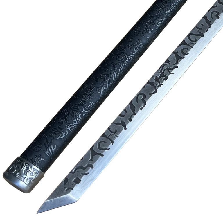Japanese Ninjato – Full Tang with Leather Saya