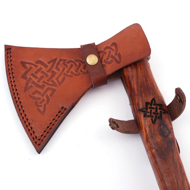 Medieval Viking Battle Axe with Engraved Handle