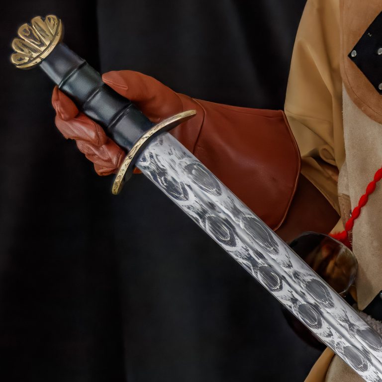 Viking Etched Blade Sword with Scabbard