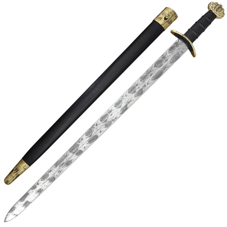 Viking Etched Blade Sword with Scabbard