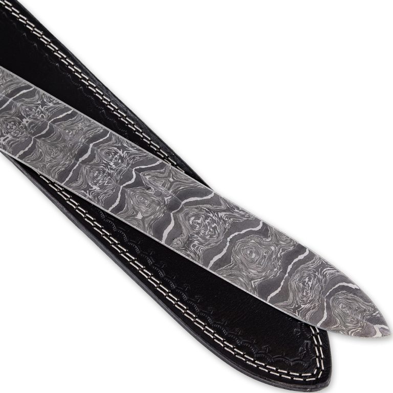 Medieval European Damascus Steel Arming Sword with Sheath