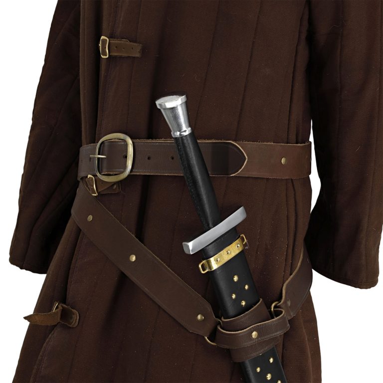 Knights Templar Double Sword Frog - Brown
