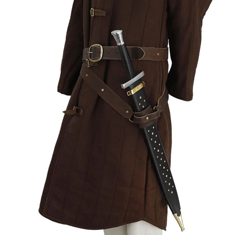 Knights Templar Double Sword Frog - Brown