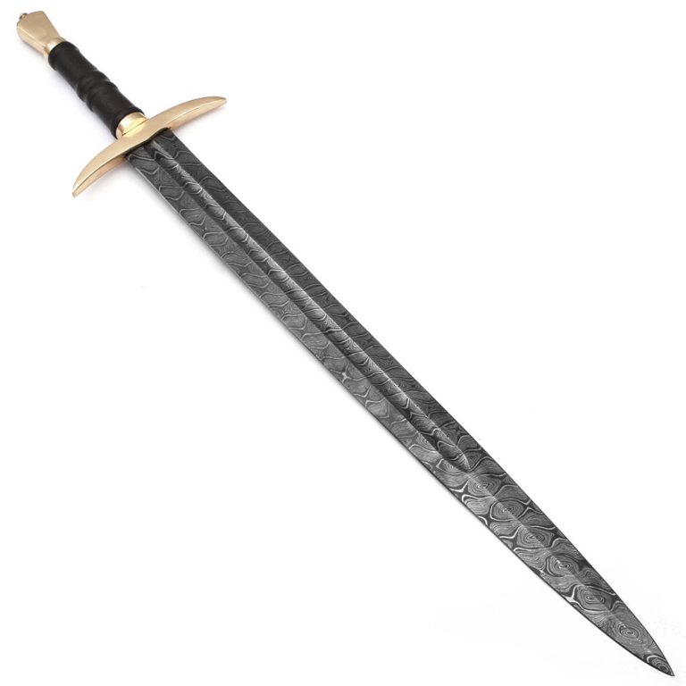 Damascus Steel Viking Sword with Back Sheath