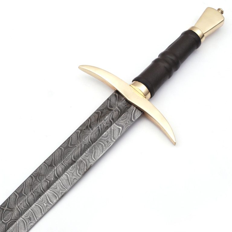 Damascus Steel Viking Sword with Back Sheath