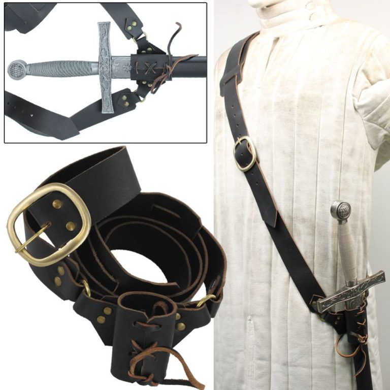 Leather Sword Hanger with Waist Frog