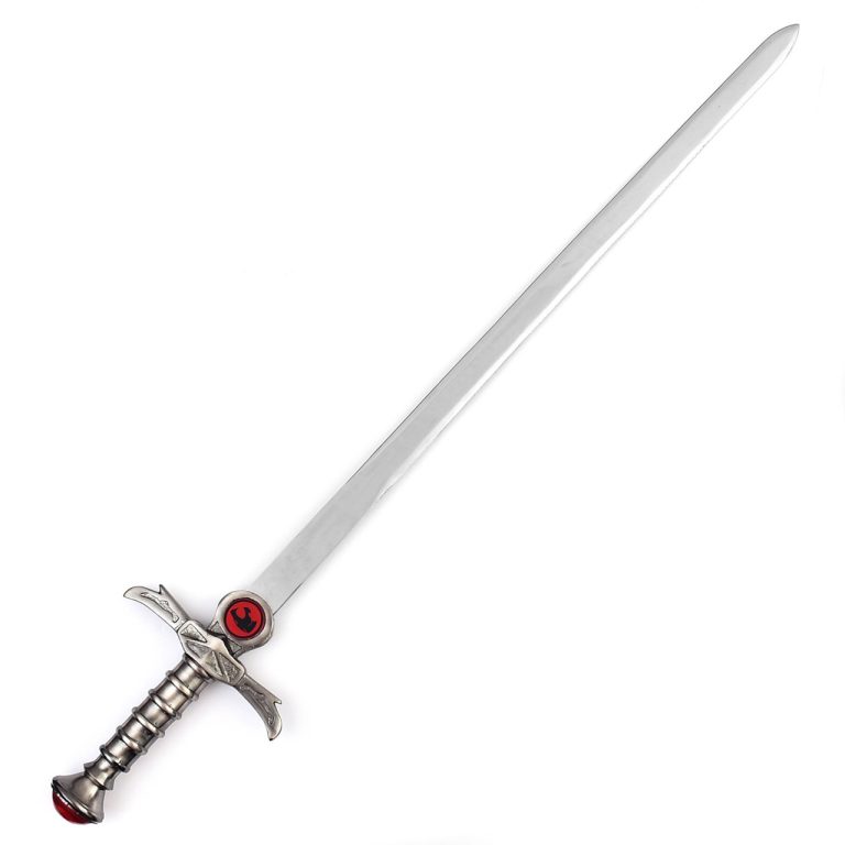 Double-Edged Sword with Leather Sheath and Steel Blade