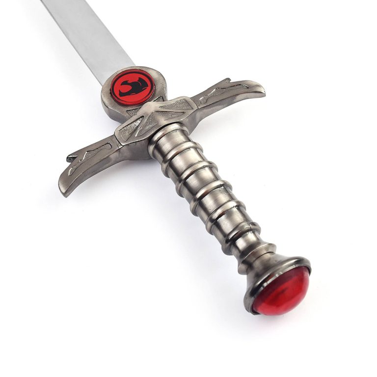 Double-Edged Sword with Leather Sheath and Steel Blade