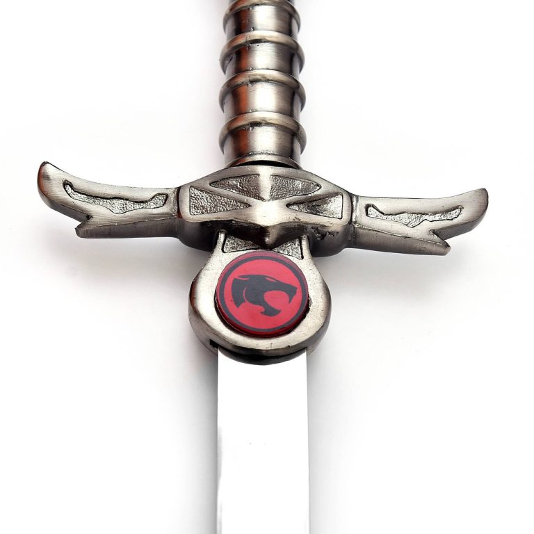 Double-Edged Sword with Leather Sheath and Steel Blade