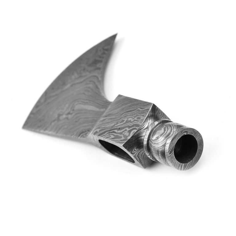 Damascus Steel Peace Pipe Axe Head
