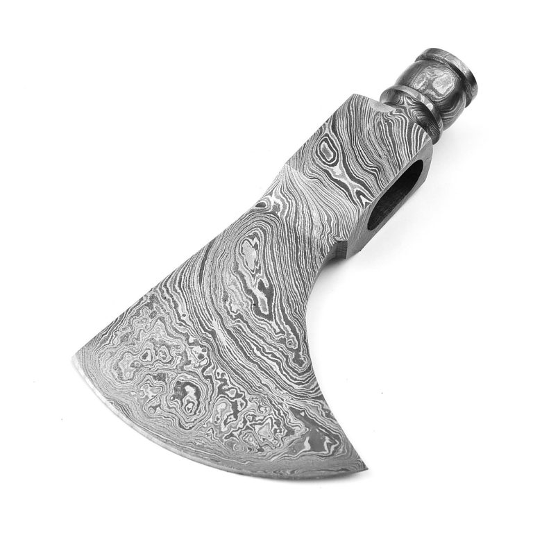 Damascus Steel Peace Pipe Axe Head