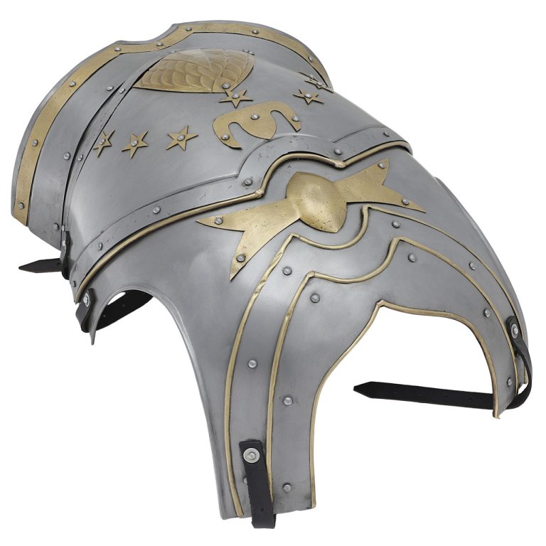 Leather Belt with Polished Steel and Brass Buckle