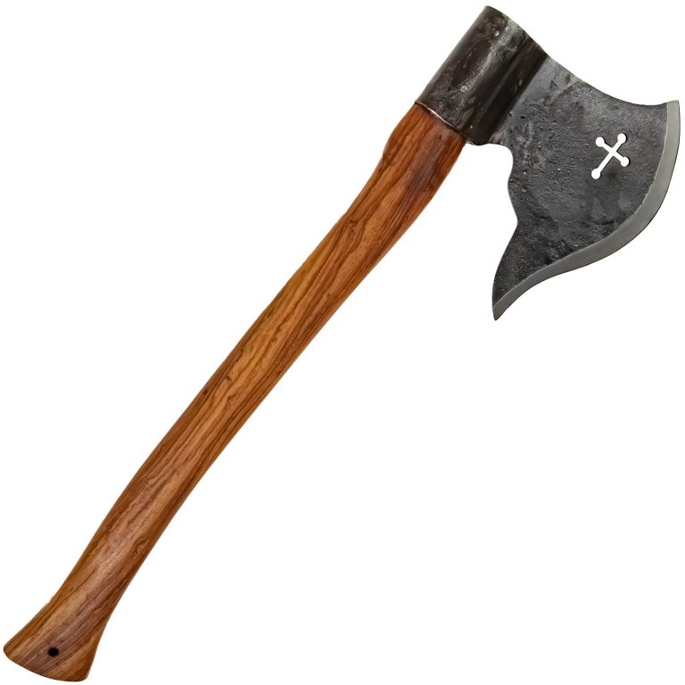 Hand Forged Crusader Axe for Camping and Costume