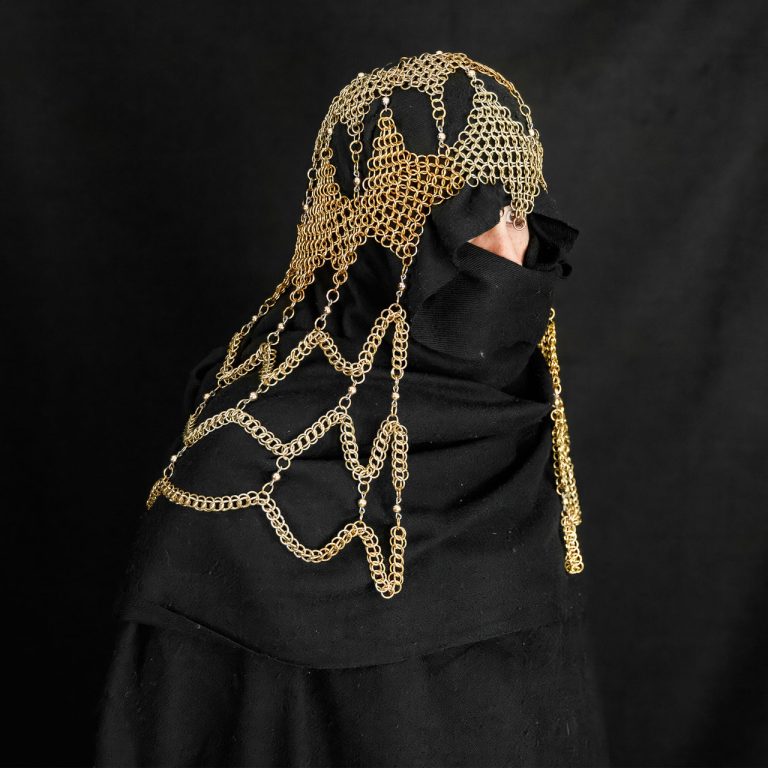 Medieval Chainmail Coif with Shoulder Drape