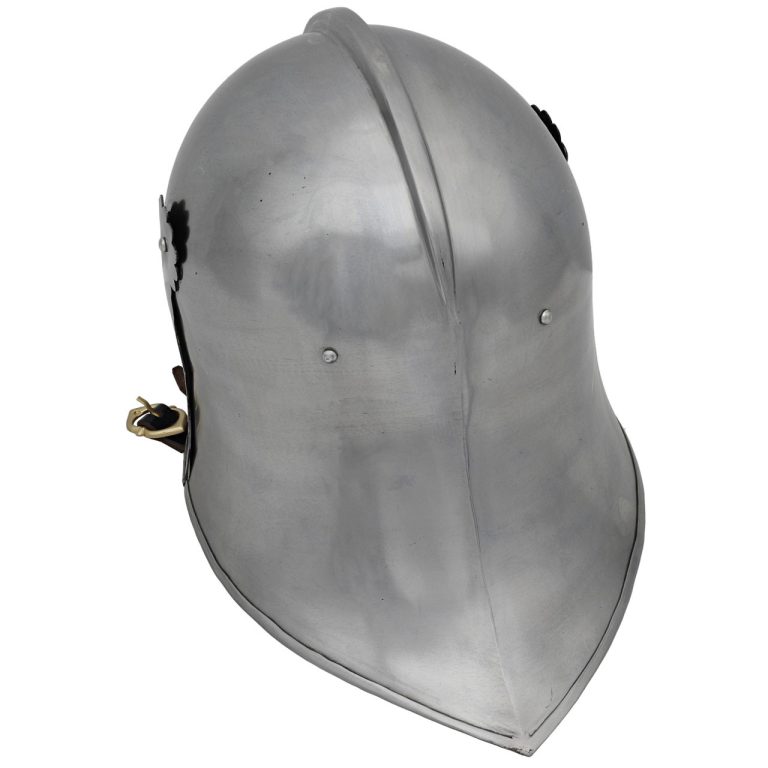 German Sallet Helmet with Leather Liner and Buckle