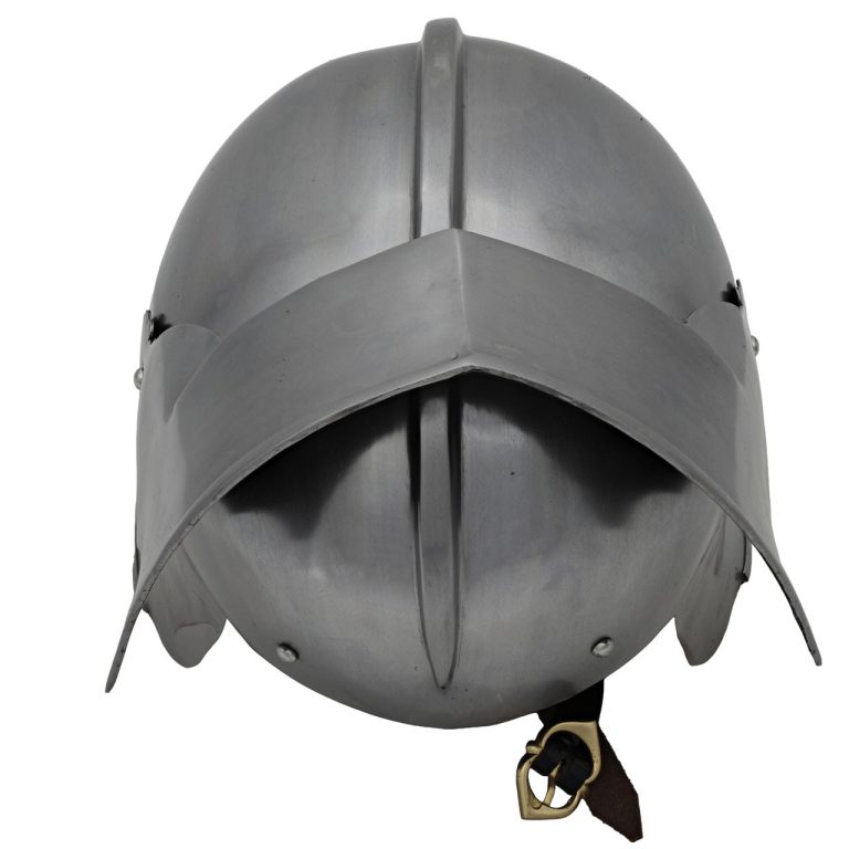 German Sallet Helmet with Leather Liner and Buckle