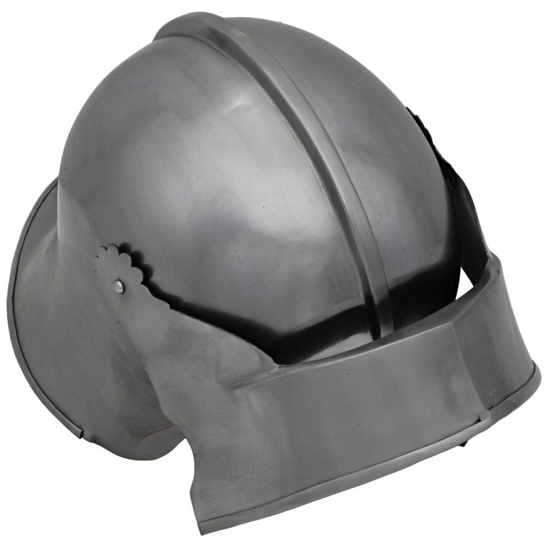 German Sallet Helmet with Leather Liner and Buckle