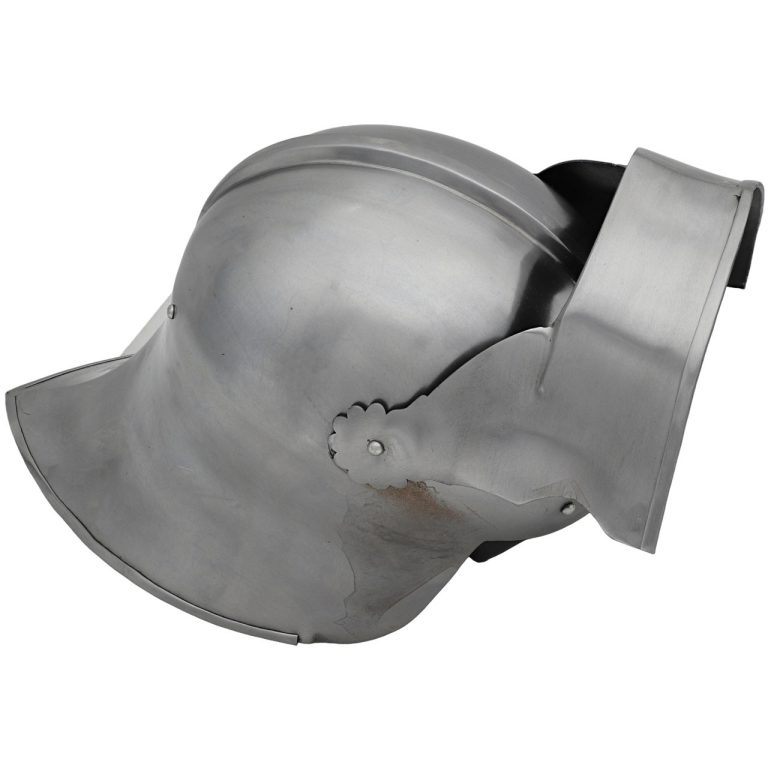 German Sallet Helmet with Leather Liner and Buckle
