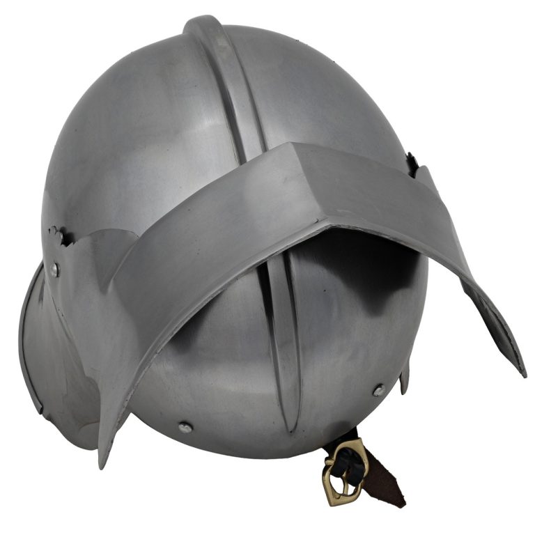 German Sallet Helmet with Leather Liner and Buckle