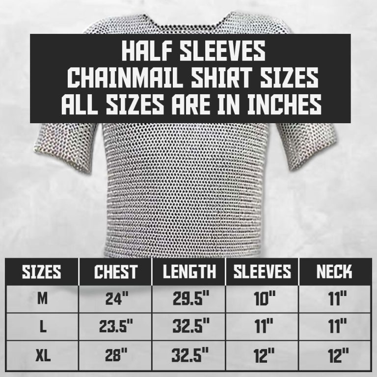 Half Sleeve Chainmail Habergeon for Chest Protection